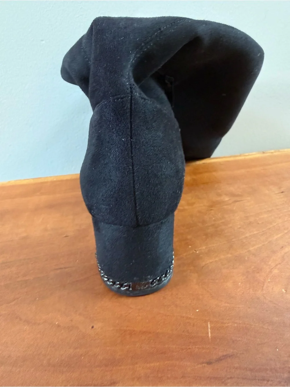 Michael Kors Jamie Over-the-Knee Boots Black 8.5 Chain Heel